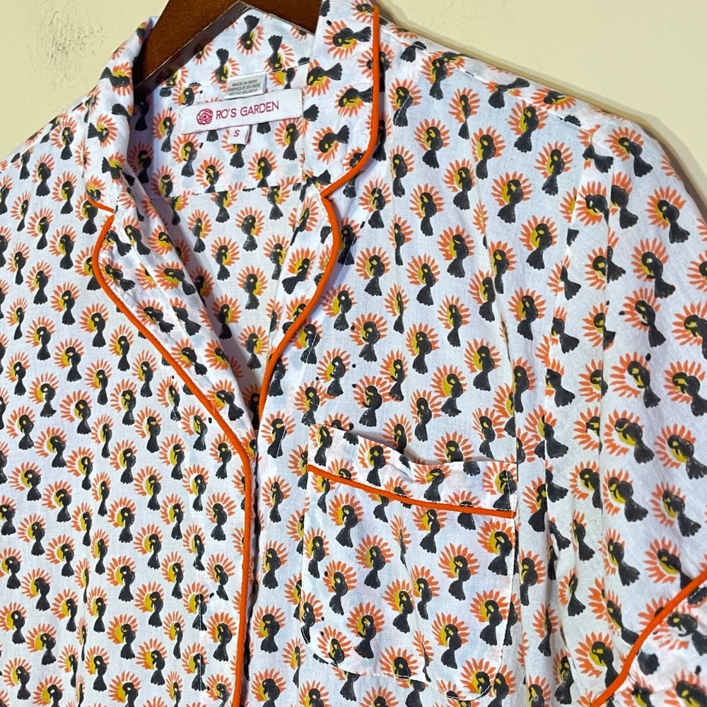 Cotton White Garden Women's Floral Pajama Top - Picture 3 of 10